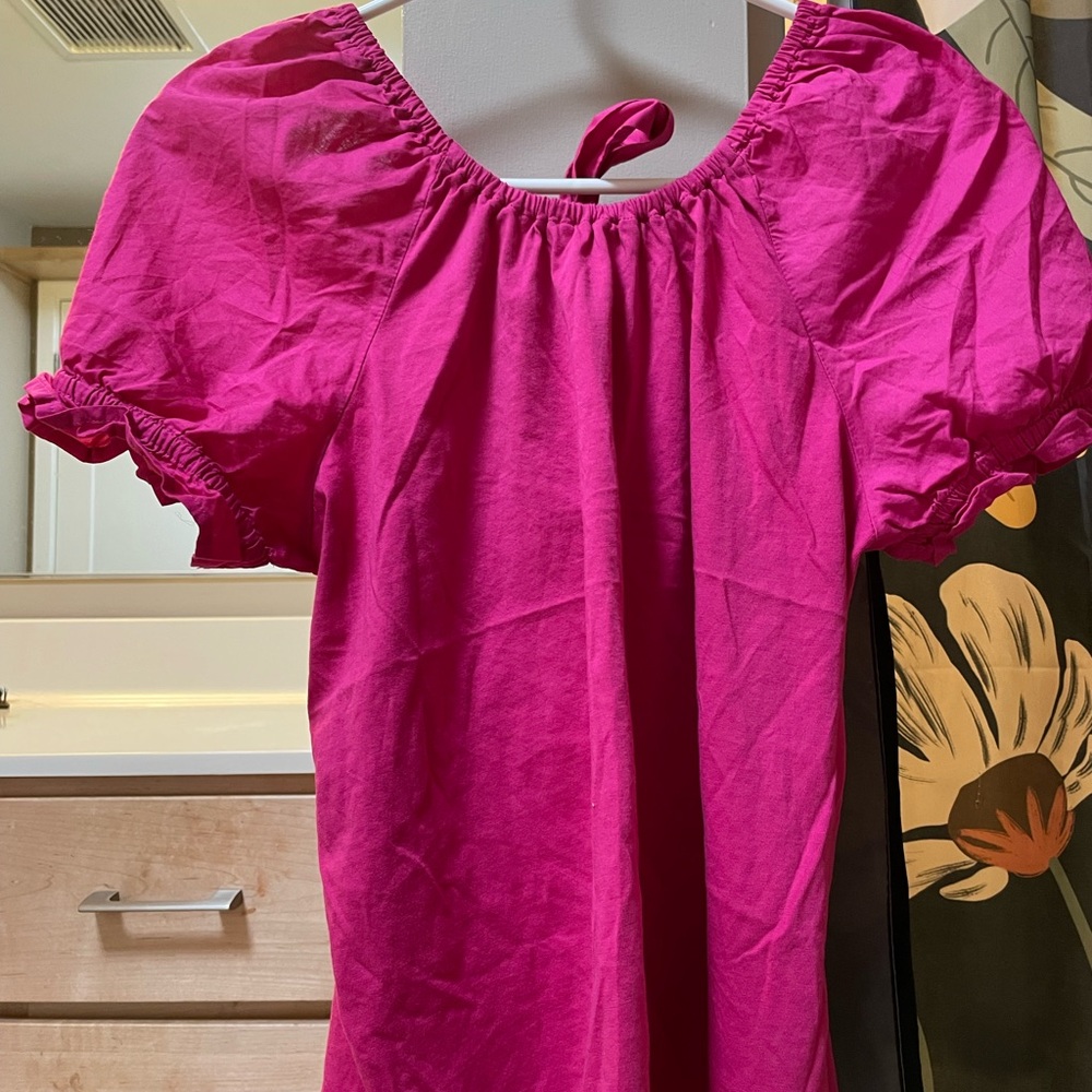 Vibrant Pink Puff Sleeve Top